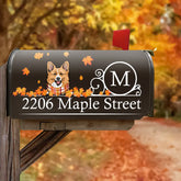 Personalisierte Briefkastenhülle für Hunde und Katzen im Herbst, Geschenk für Hundeliebhaber